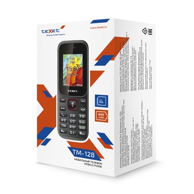 Мобильный телефон TeXet TM-128 чёрный-красный - фото3
