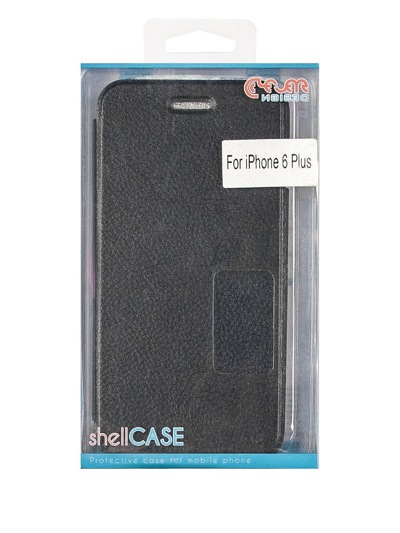 Чехол - флип Clever Case SHELLCASE для Apple Iphone 6 plus (PU, черный) - фото2