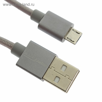 USB-кабель Smarterra STR-MU002 microUSB (1м, нейлон, серый) - фото4
