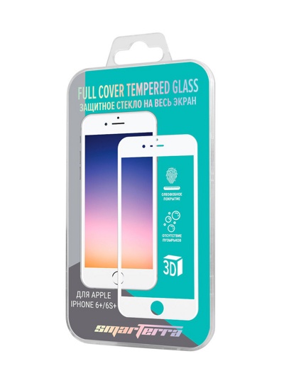 Защитное стекло для apple iPhone 6 Plus/6S Plus Smarterra Full Cover TEMPERED Glass на весь экран (белое) - фото