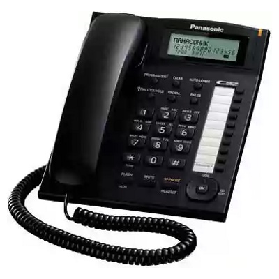 Телефон проводной Panasonic KX-TS2388RUB ЧЕРНЫЙ  - фото