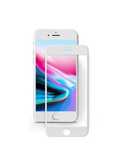 Защитное стекло для apple iPhone 7/8 MEDIAGADGET 3D Full cover glass (белая рамка) упаковка пластик - фото2