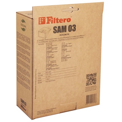 Filtero SAM 03 ECOLine XL, Мешки - Пылесборники 10 шт + микрофильтр, бумажные - фото3